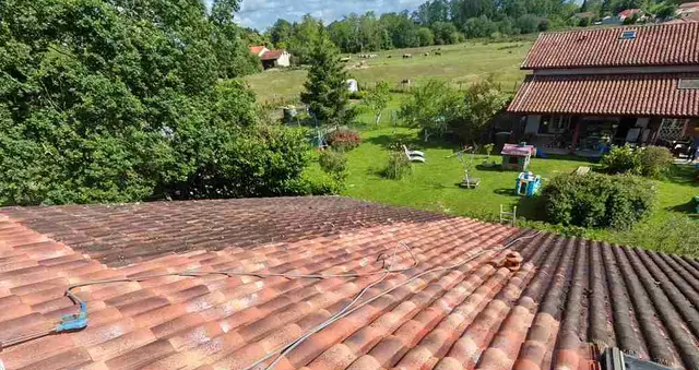 Démoussage de toiture à la vapeur haute température sur une maison de Mont-de-Marsan